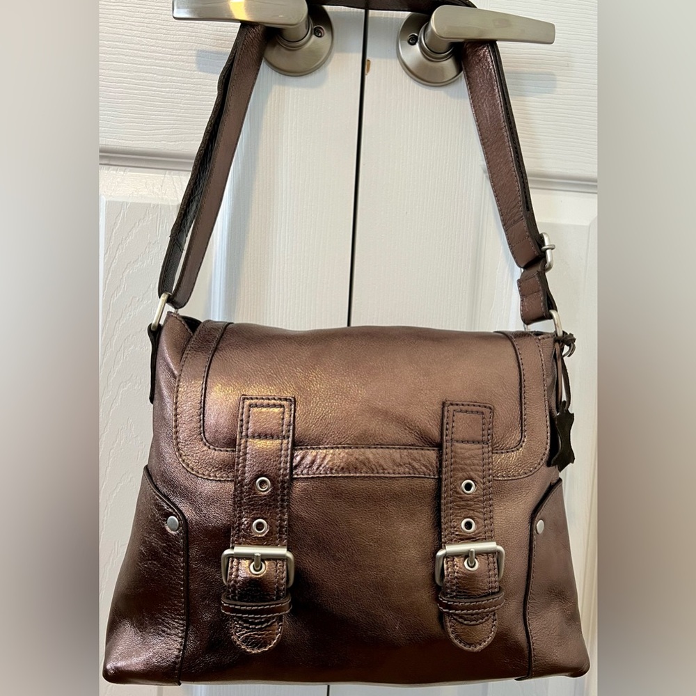 Vintage Boden Satchel. Metallic Bronze, Full Grain Leather. Fantastic Condition.